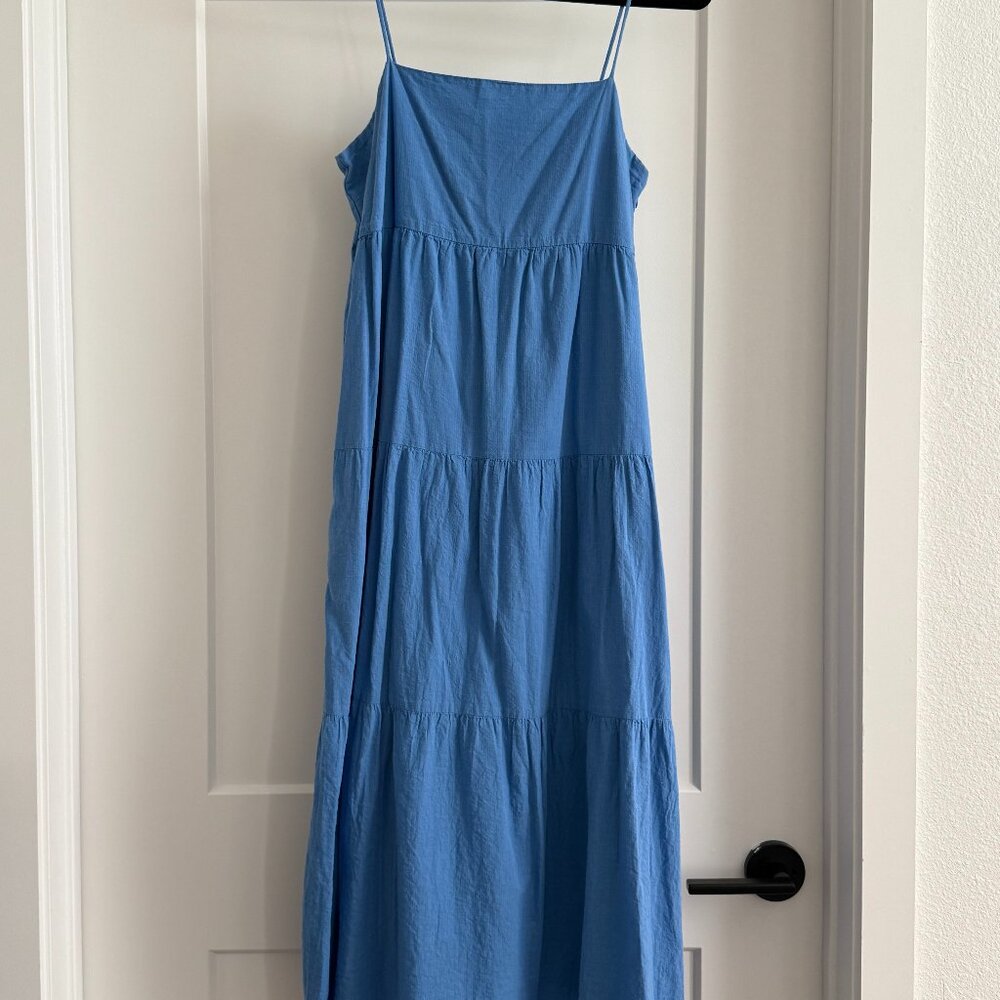 Everlane Bright Blue Cotton Maxi Dress – Size Small, Flowy & Summer-Ready!